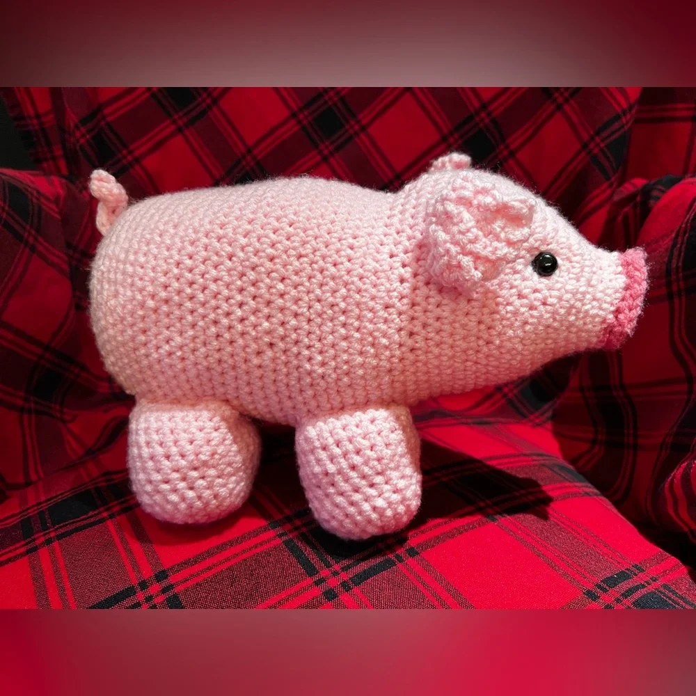 Hand Crocheted Charlotte the Piggy Stuffed Animal!